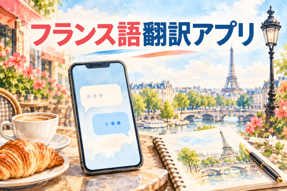 フランス語翻訳アプリの主題を示す記事のアイキャッチ