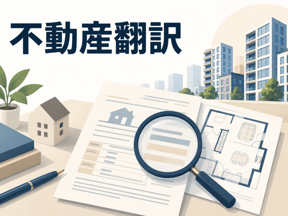 不動産翻訳の主題を示す記事のアイキャッチ