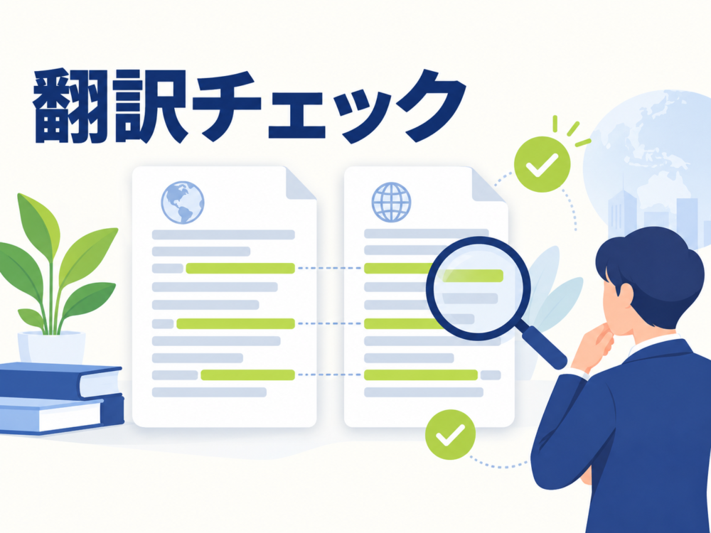 翻訳チェックの主題を示す記事のアイキャッチ