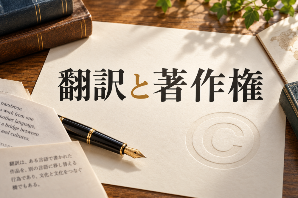 翻訳と著作権を示す記事のアイキャッチ