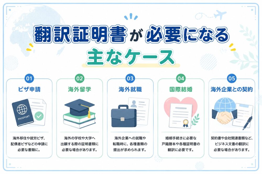 翻訳証明書が必要になるケースをまとめた図解