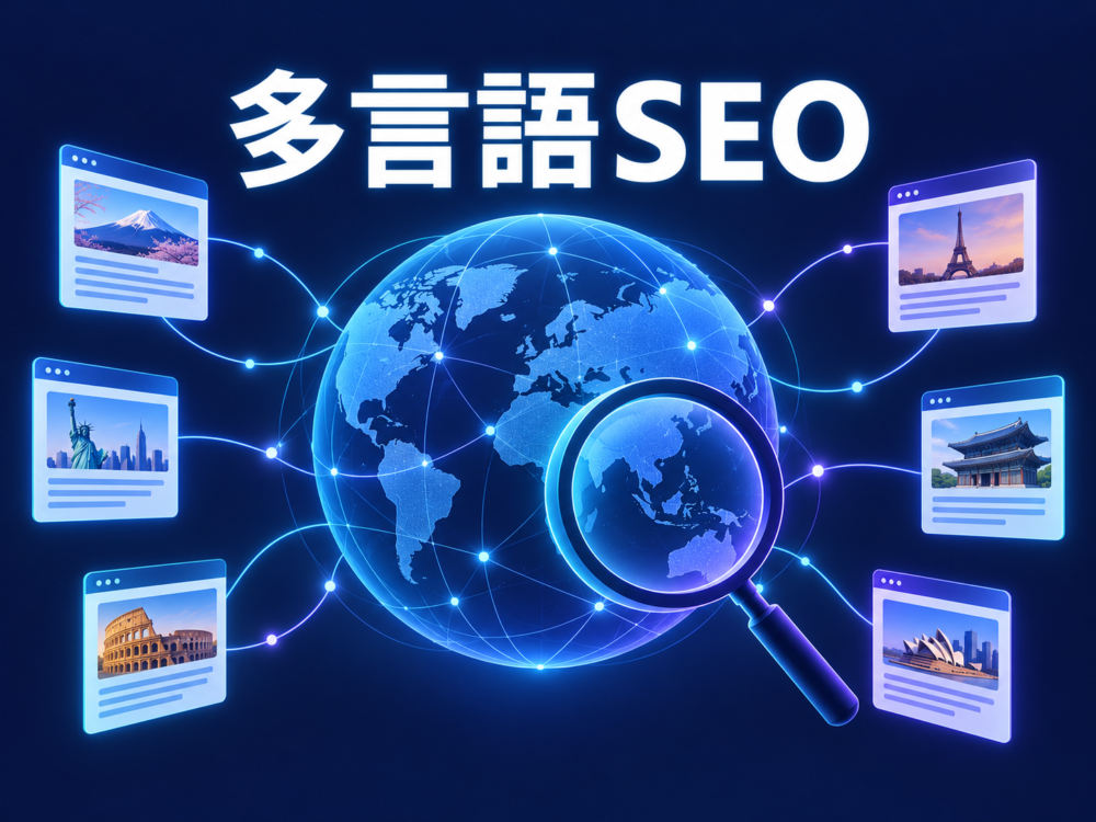 多言語SEOの主題を示す記事のアイキャッチ
