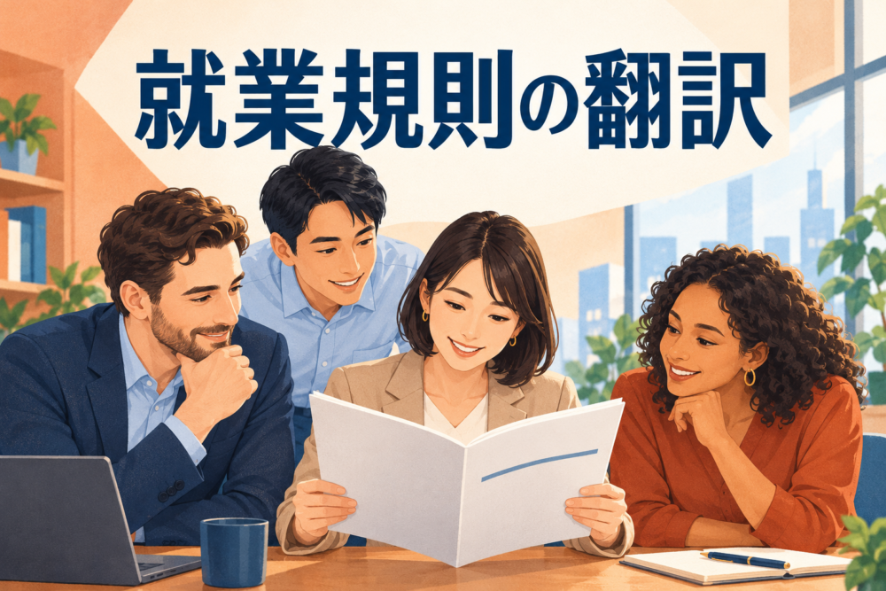 就業規則の翻訳の主題を示す記事のアイキャッチ