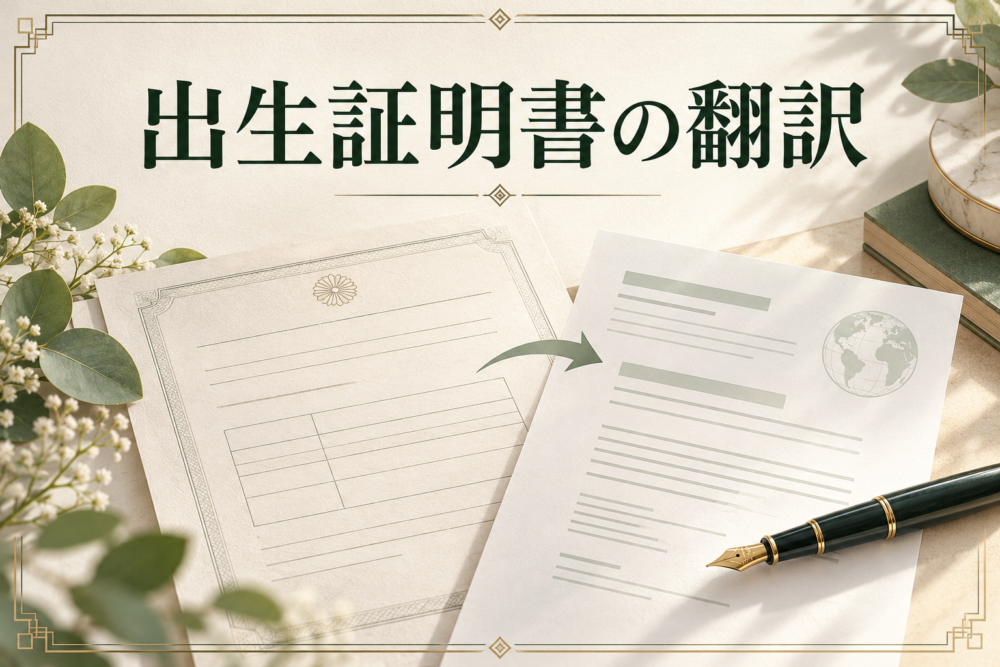 出生証明書の翻訳の主題を示す記事のアイキャッチ
